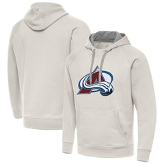 Colorado Avalanche - Antigua Big Logo Victory Pullover Hoodie Cream
