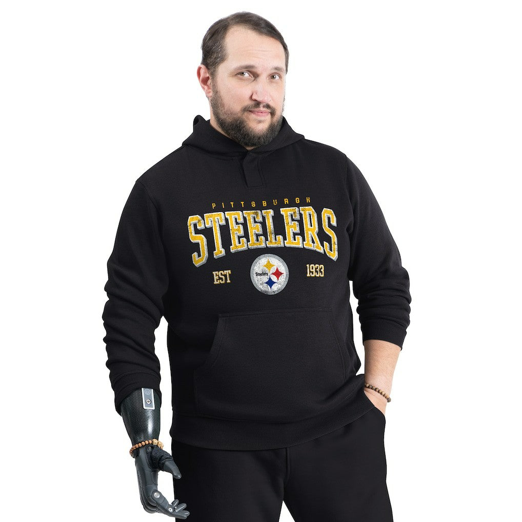 Pittsburgh Steelers G-III Sports by Carl Banks Adaptive Team Spirit Graphic Fleece Pullover Hoodie Black - NFL