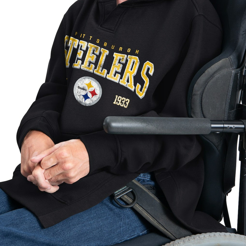 Pittsburgh Steelers G-III Sports by Carl Banks Adaptive Team Spirit Graphic Fleece Pullover Hoodie Black - NFL