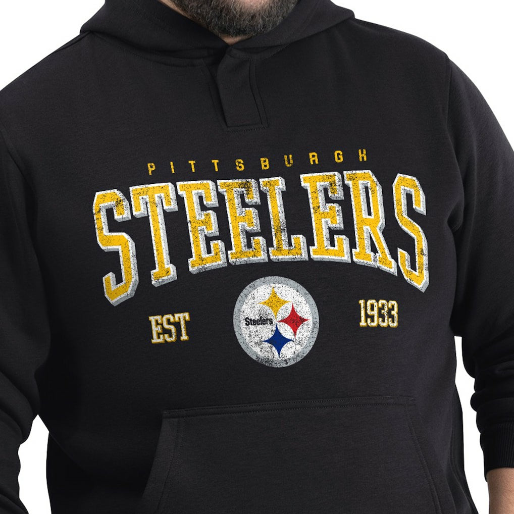 Pittsburgh Steelers G-III Sports by Carl Banks Adaptive Team Spirit Graphic Fleece Pullover Hoodie Black - NFL