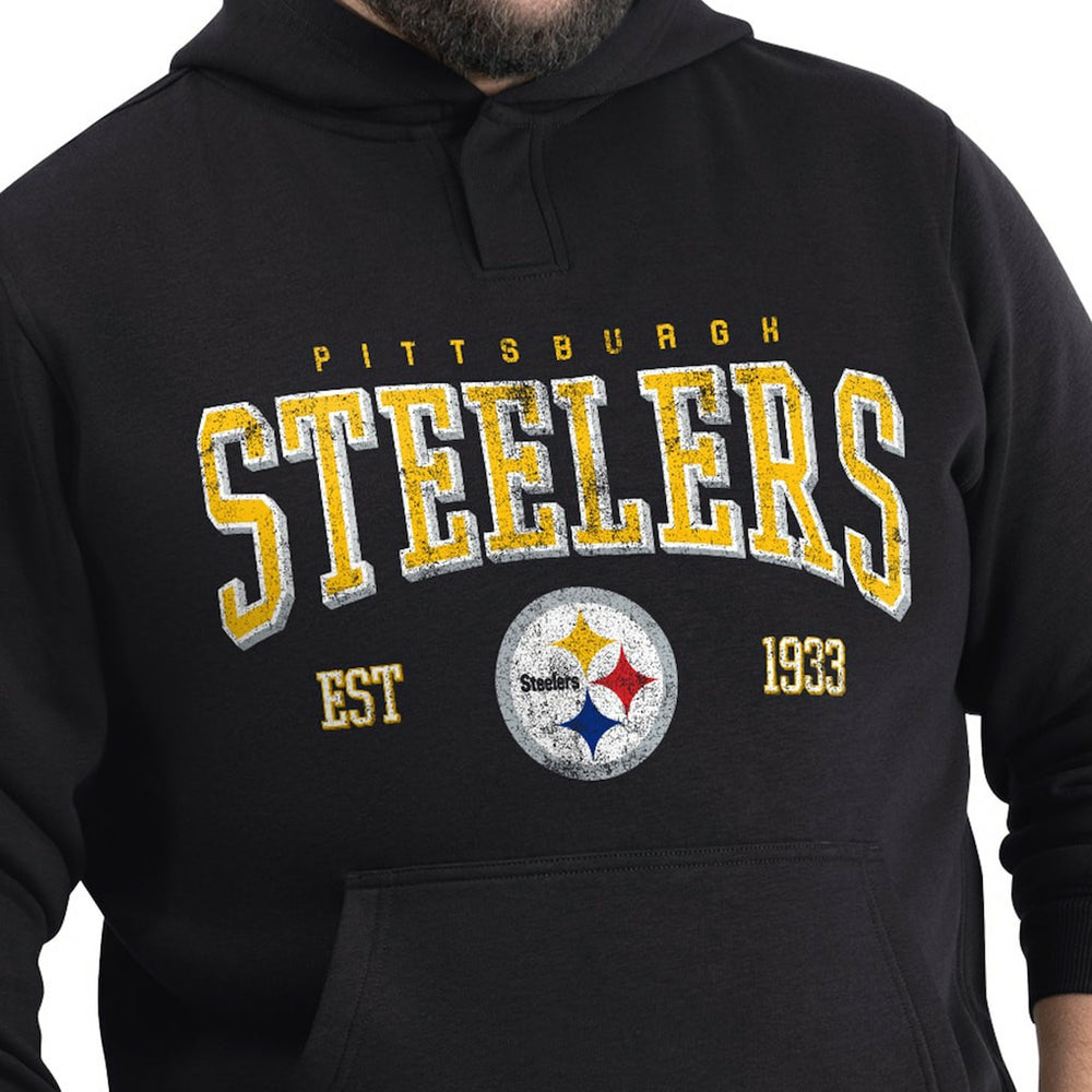 Pittsburgh Steelers G-III Sports by Carl Banks Adaptive Team Spirit Graphic Fleece Pullover Hoodie Black - NFL
