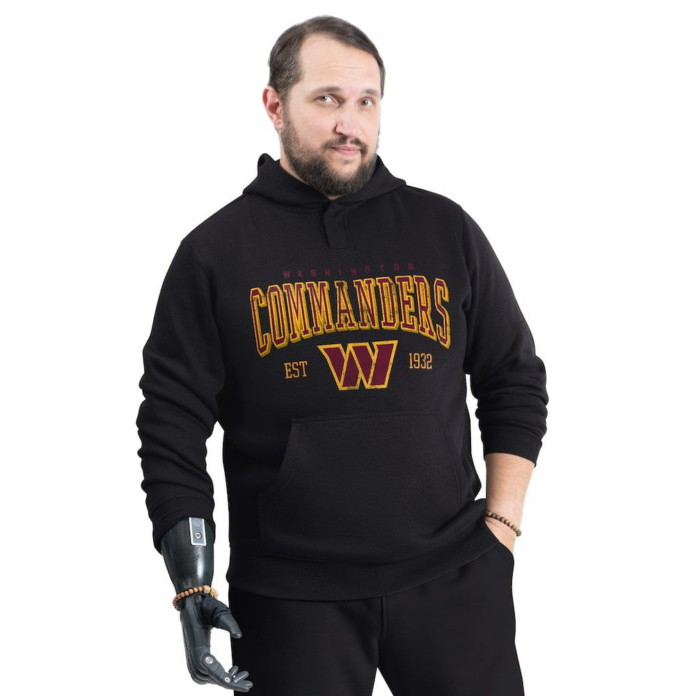 Washington Commanders G-III Sports by Carl Banks Adaptive Team Spirit Graphic Fleece Pullover Hoodie Black - NFL
