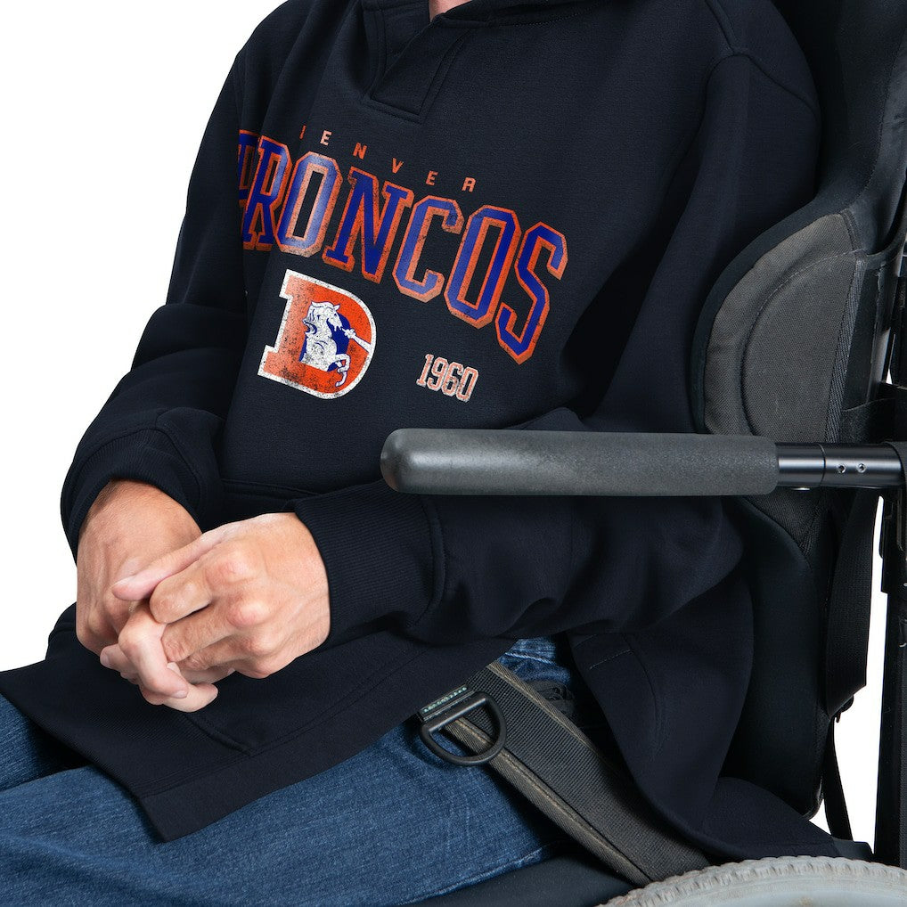 Denver Broncos G-III Sports by Carl Banks Adaptive Team Spirit Graphic Fleece Pullover Hoodie Navy - NFL