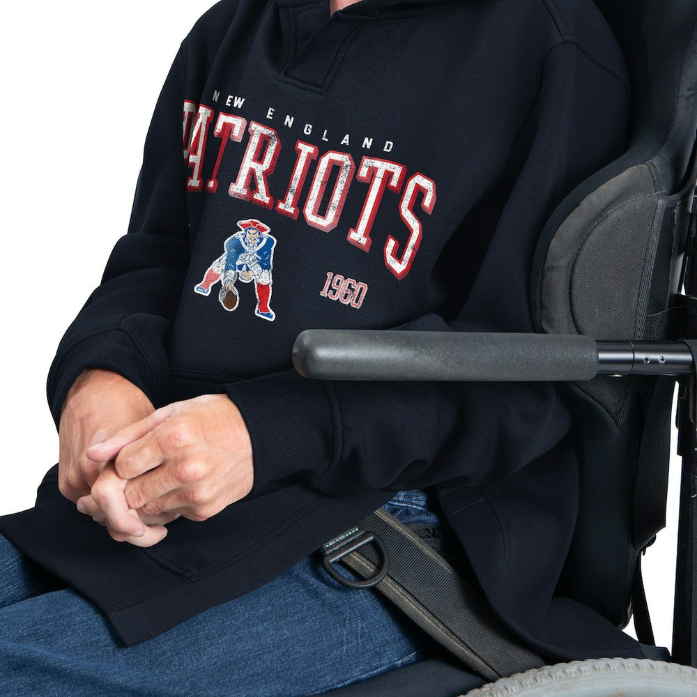 New England Patriots G-III Sports by Carl Banks Adaptive Team Spirit Graphic Fleece Pullover Hoodie Navy - NFL