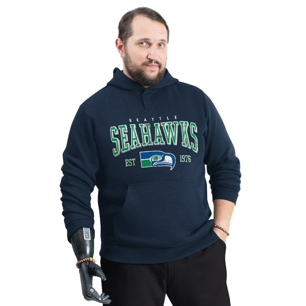 Seattle Seahawks G-III Sports by Carl Banks Adaptive Team Spirit Graphic Fleece Pullover Hoodie College Navy - NFL