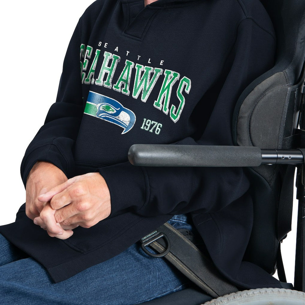 Seattle Seahawks G-III Sports by Carl Banks Adaptive Team Spirit Graphic Fleece Pullover Hoodie College Navy - NFL