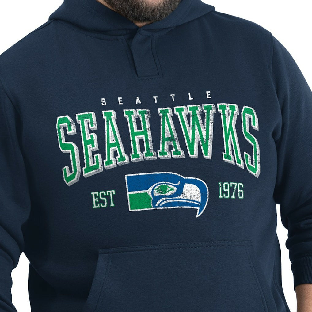 Seattle Seahawks G-III Sports by Carl Banks Adaptive Team Spirit Graphic Fleece Pullover Hoodie College Navy - NFL