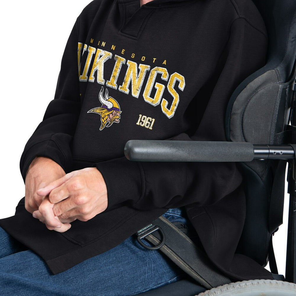 Minnesota Vikings G-III Sports by Carl Banks Adaptive Team Spirit Graphic Fleece Pullover Hoodie Black - NFL