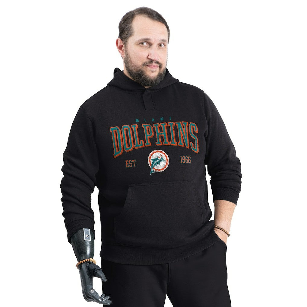 Miami Dolphins G-III Sports by Carl Banks Adaptive Team Spirit Graphic Fleece Pullover Hoodie Black - NFL