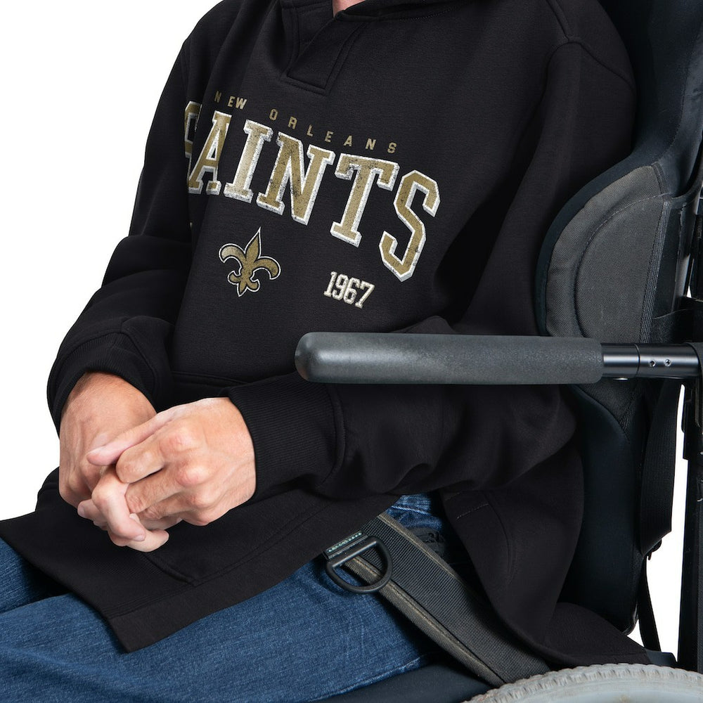 New Orleans Saints G-III Sports by Carl Banks Adaptive Team Spirit Graphic Fleece Pullover Hoodie Black - NFL