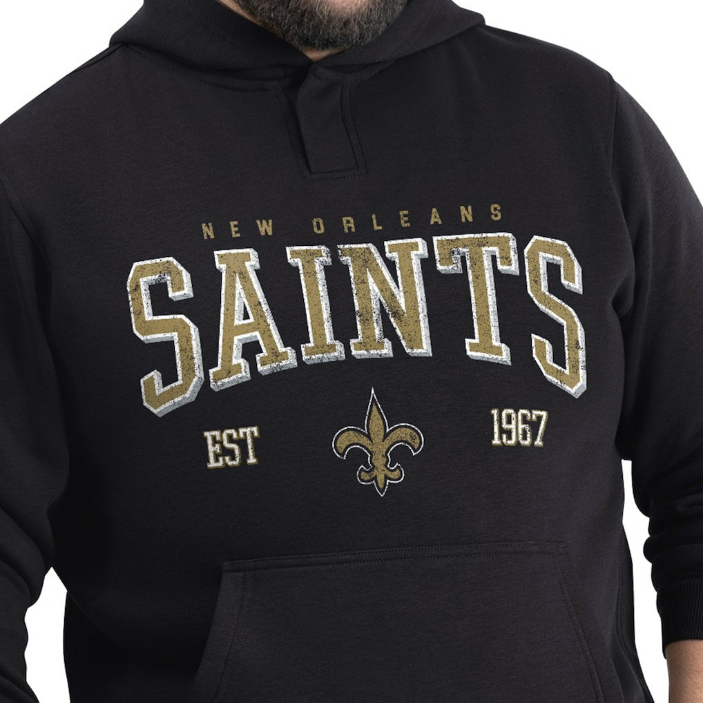 New Orleans Saints G-III Sports by Carl Banks Adaptive Team Spirit Graphic Fleece Pullover Hoodie Black - NFL