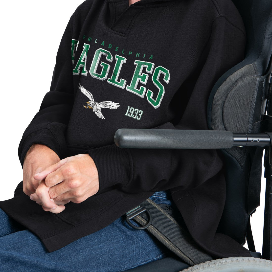 Philadelphia Eagles G-III Sports by Carl Banks Adaptive Team Spirit Graphic Fleece Pullover Hoodie Black - NFL