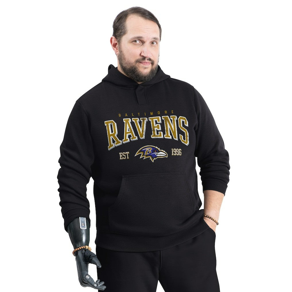 Baltimore Ravens G-III Sports by Carl Banks Adaptive Team Spirit Graphic Fleece Pullover Hoodie Black - NFL