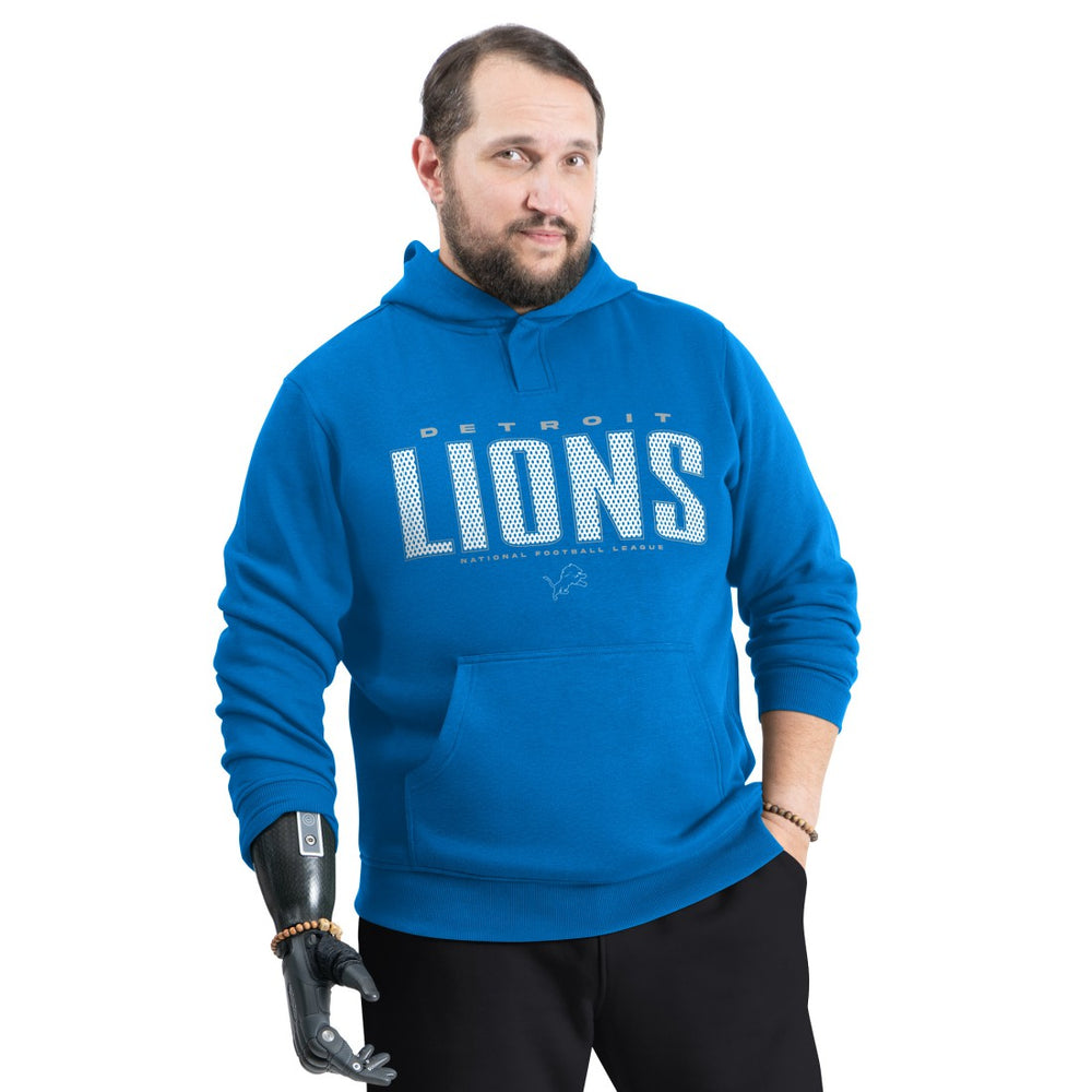 Detroit Lions G-III Sports by Carl Banks Adaptive Mesh Effect Team Graphic Fleece Pullover Hoodie Royal - NFL