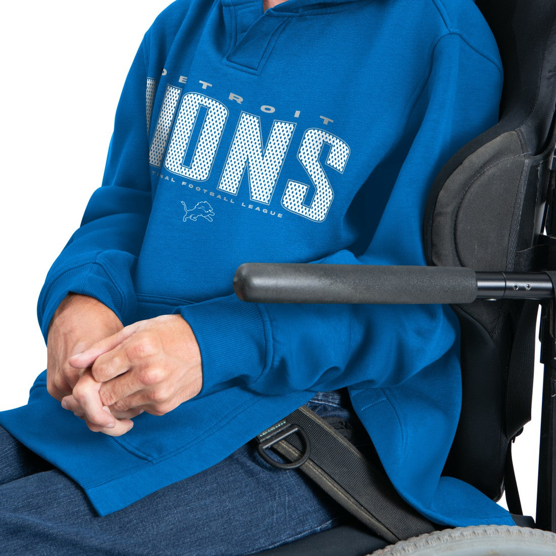 Detroit Lions G-III Sports by Carl Banks Adaptive Mesh Effect Team Graphic Fleece Pullover Hoodie Royal - NFL