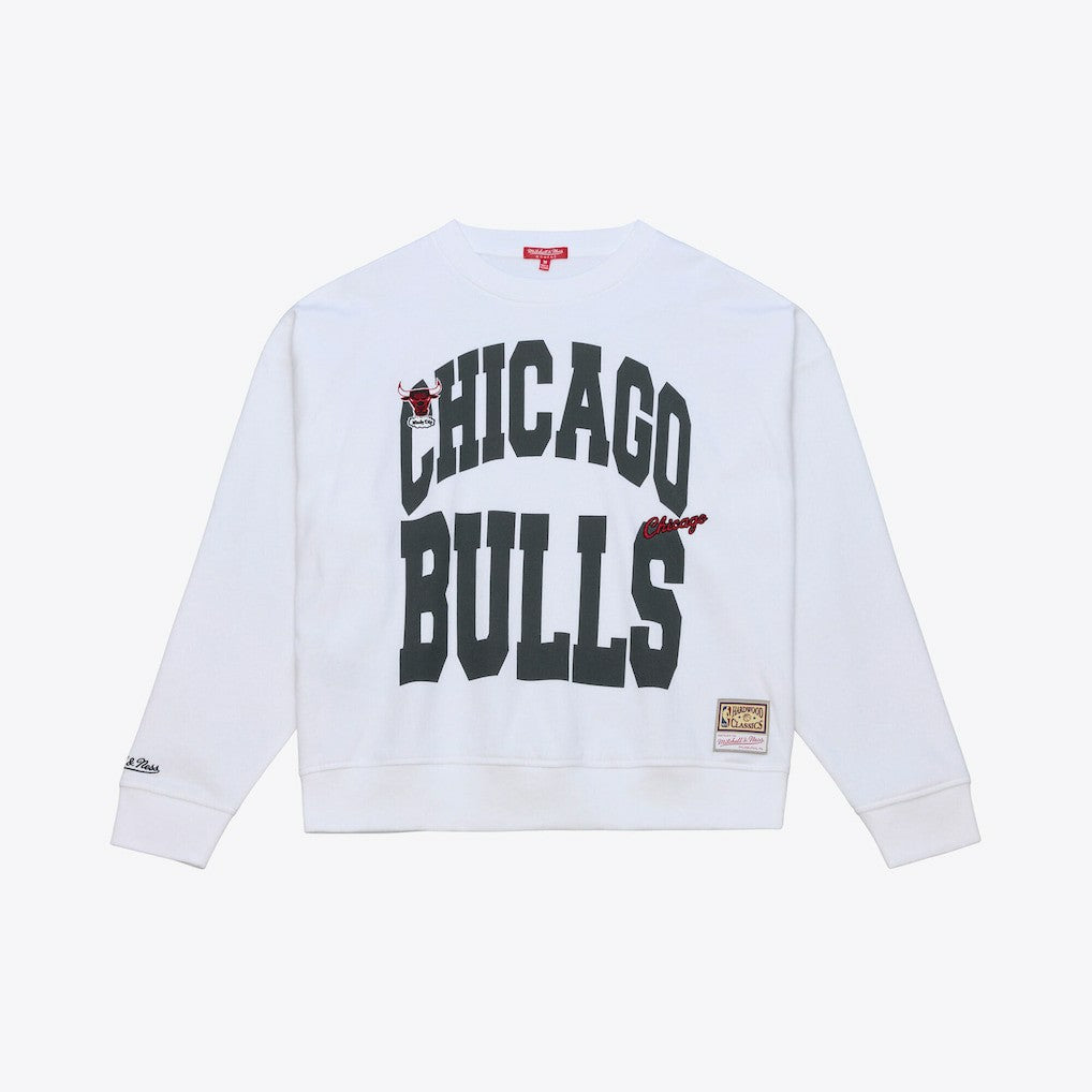 Mitchell & Ness - Chicago Bulls Women's Lightweight Block Letter Sweatshirt - White