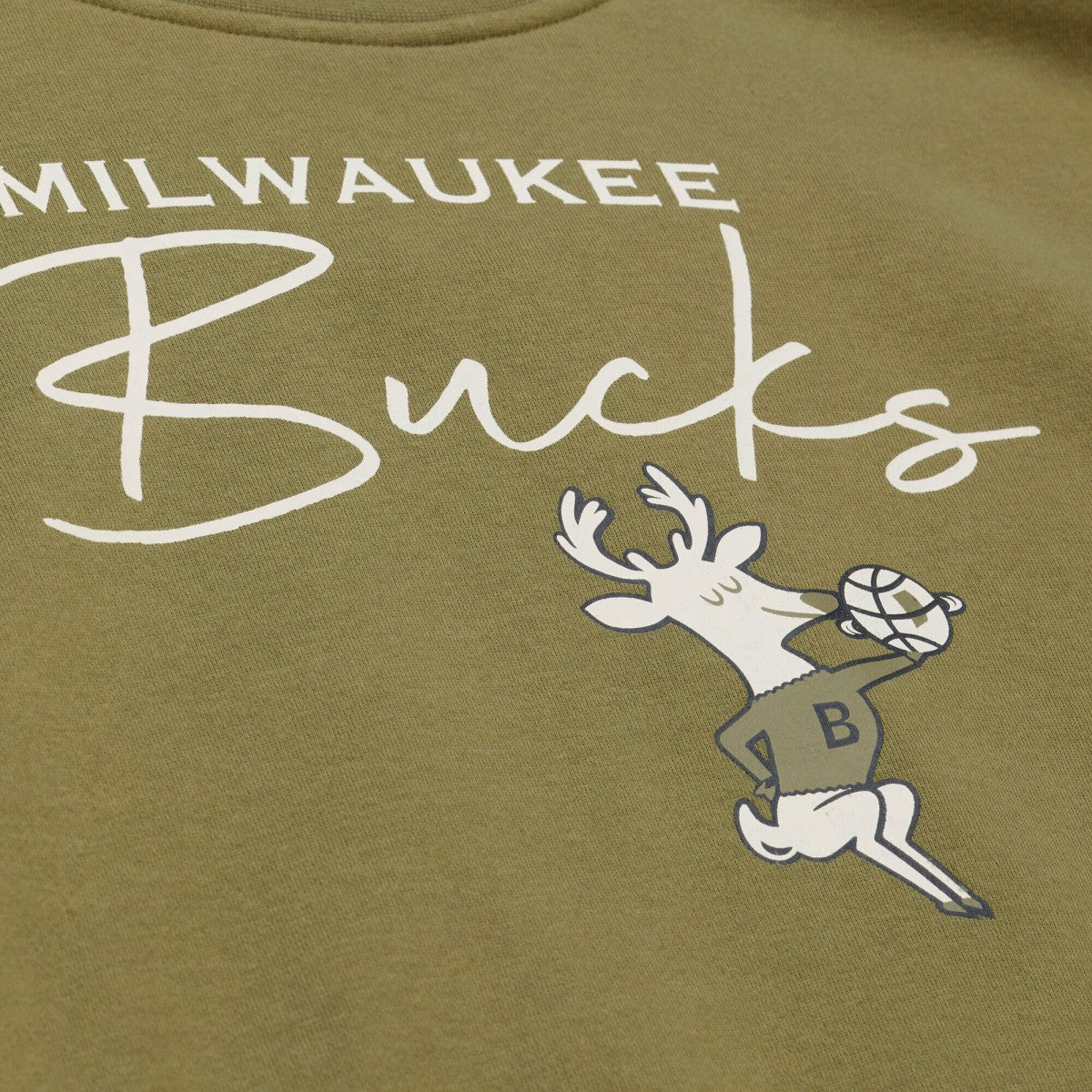 Mitchell & Ness - Milwaukee Bucks Women's Lightweight Script Sweatshirt - Olive