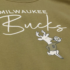 Mitchell & Ness - Milwaukee Bucks Women's Lightweight Script Sweatshirt - Olive