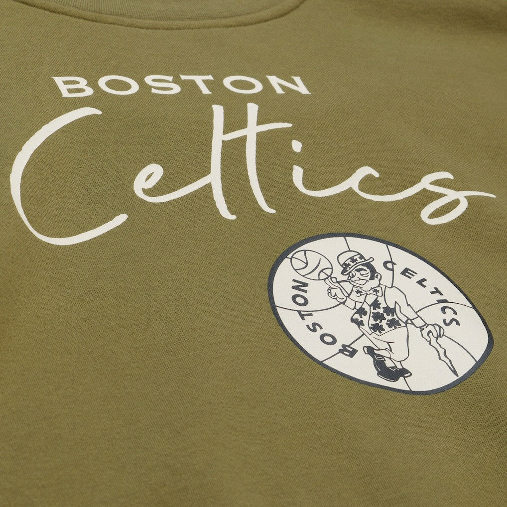 Mitchell & Ness - Boston Celtics Women's Lightweight Script Sweatshirt - Olive