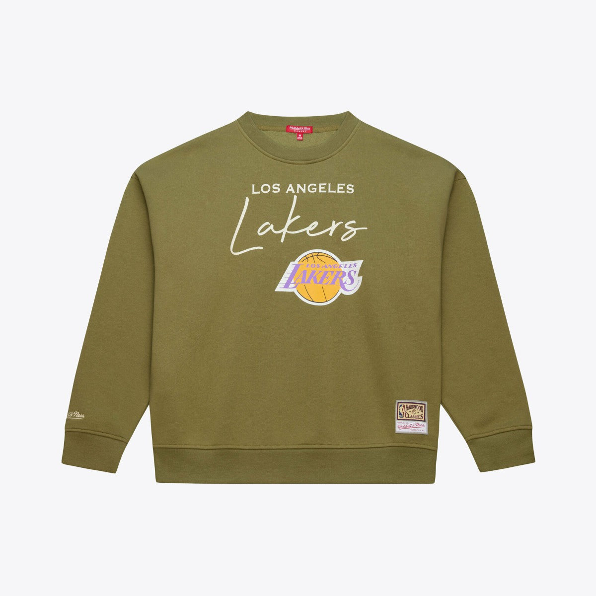Mitchell & Ness - Los Angeles Lakers Women's Lightweight Script Sweatshirt - Olive