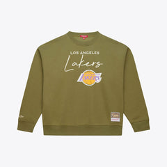 Mitchell & Ness - Los Angeles Lakers Women's Lightweight Script Sweatshirt - Olive