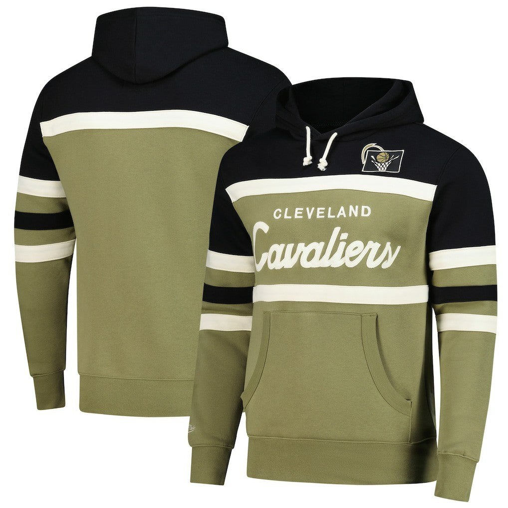 Mitchell & Ness - Cleveland Cavaliers Double Clutch Head Coach Hoodie - Olive/Black