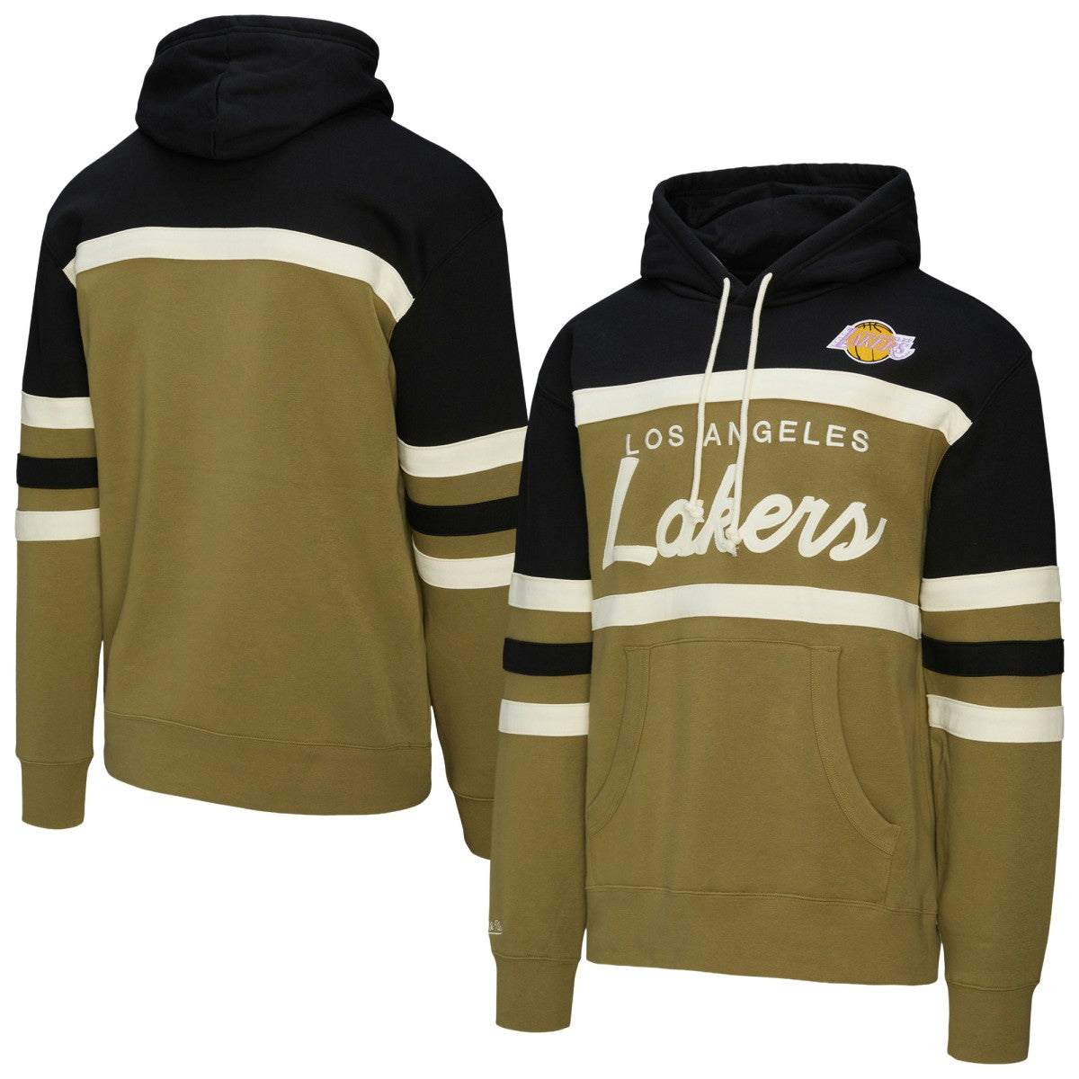Mitchell & Ness - Los Angeles Lakers Double Clutch Head Coach Hoodie - Olive/Black