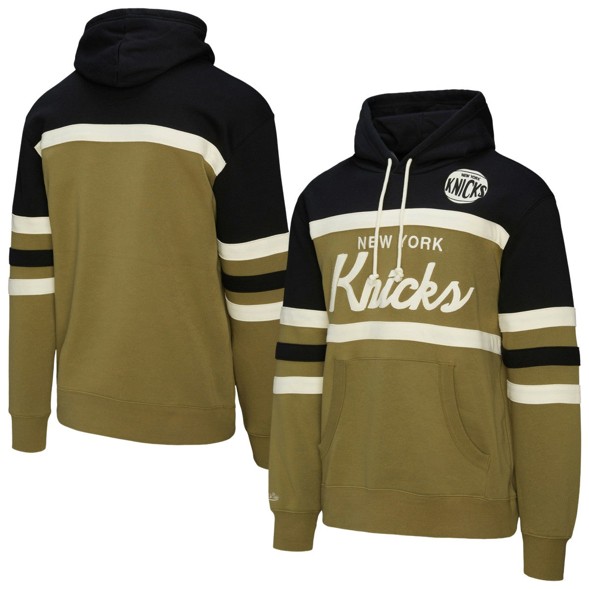 Mitchell & Ness - New York Knicks Double Clutch Head Coach Hoodie - Olive/Black