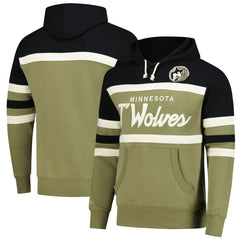 Mitchell & Ness - Minnesota Timberwolves Double Clutch Head Coach Hoodie - Olive/Black