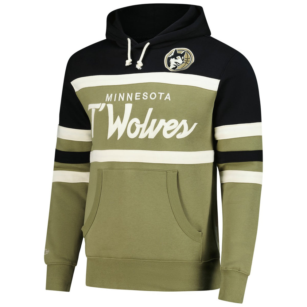 Mitchell & Ness - Minnesota Timberwolves Double Clutch Head Coach Hoodie - Olive/Black