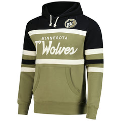 Mitchell & Ness - Minnesota Timberwolves Double Clutch Head Coach Hoodie - Olive/Black
