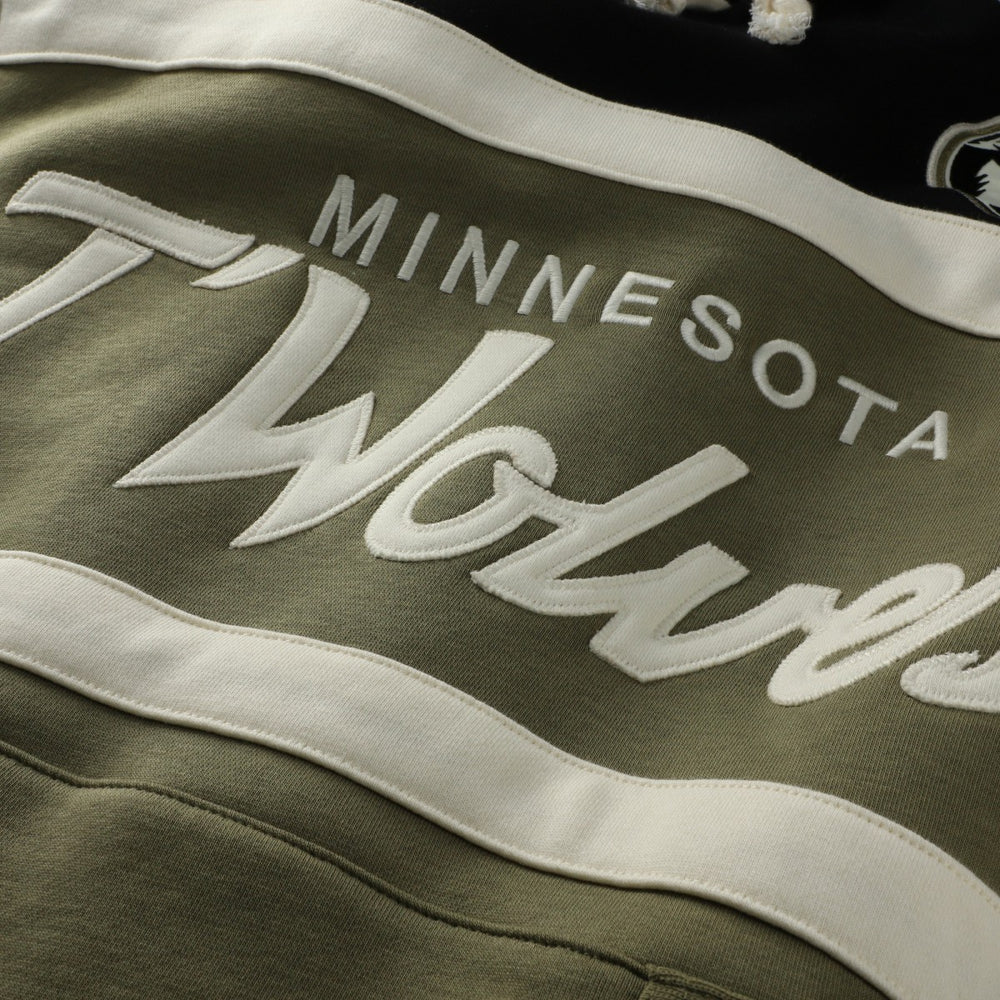 Mitchell & Ness - Minnesota Timberwolves Double Clutch Head Coach Hoodie - Olive/Black