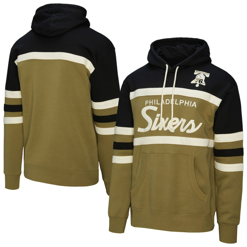 Mitchell & Ness - Philadelphia 76ers Double Clutch Head Coach Hoodie - Olive