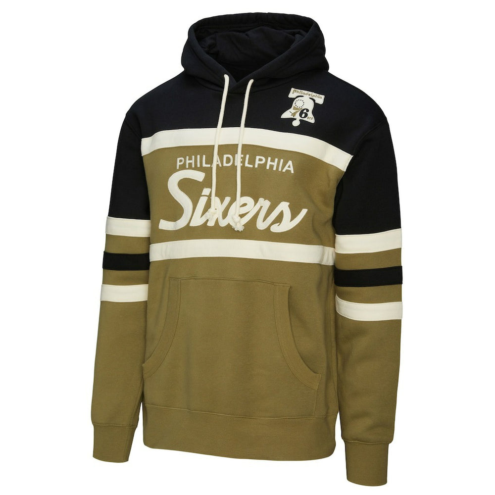 Mitchell & Ness - Philadelphia 76ers Double Clutch Head Coach Hoodie - Olive