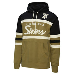 Mitchell & Ness - Philadelphia 76ers Double Clutch Head Coach Hoodie - Olive