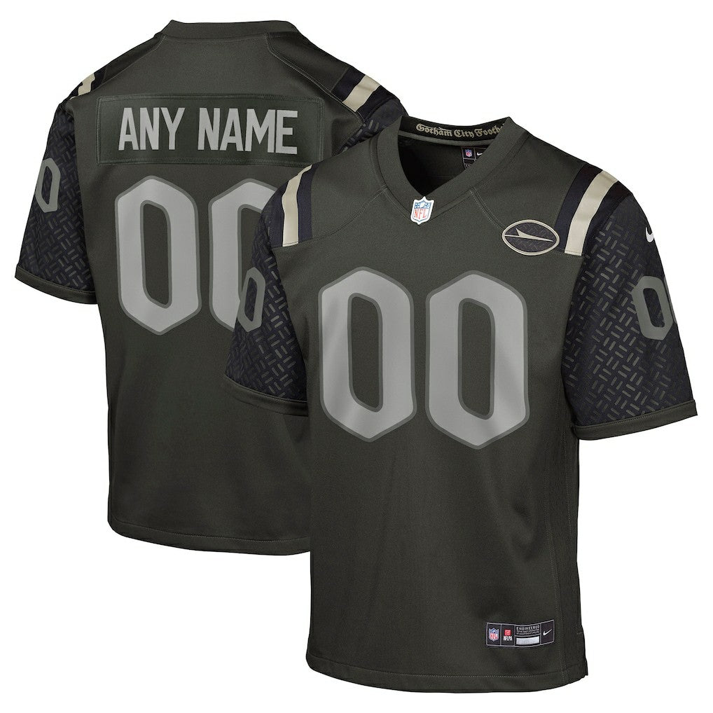 New York Jets Youth 2025 Rivalries Collection Custom Game Jersey Gotham Green - Nike