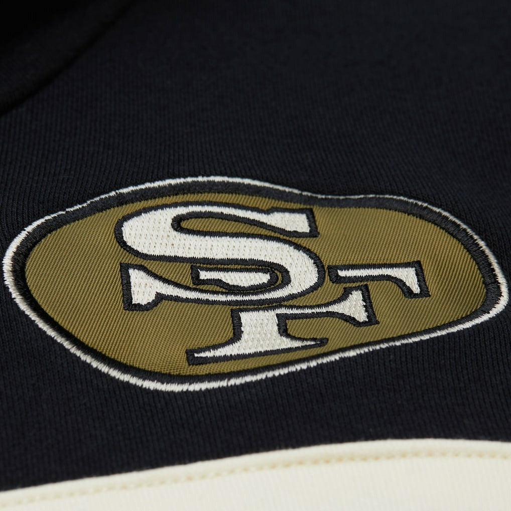 San Francisco 49ers Vintage Logo Head Coach Hoodie Olive - Mitchell & Ness