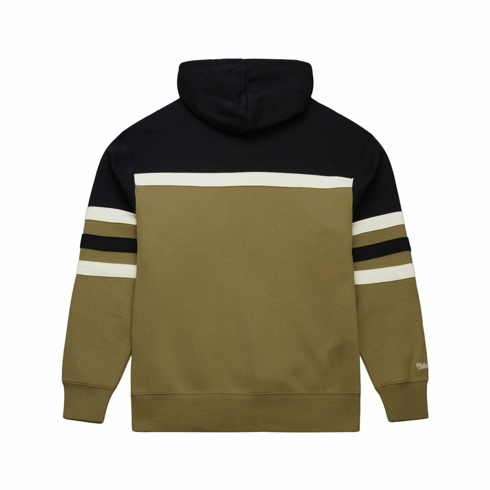 Detroit Lions Vintage Logo Head Coach Hoodie Olive - Mitchell & Ness