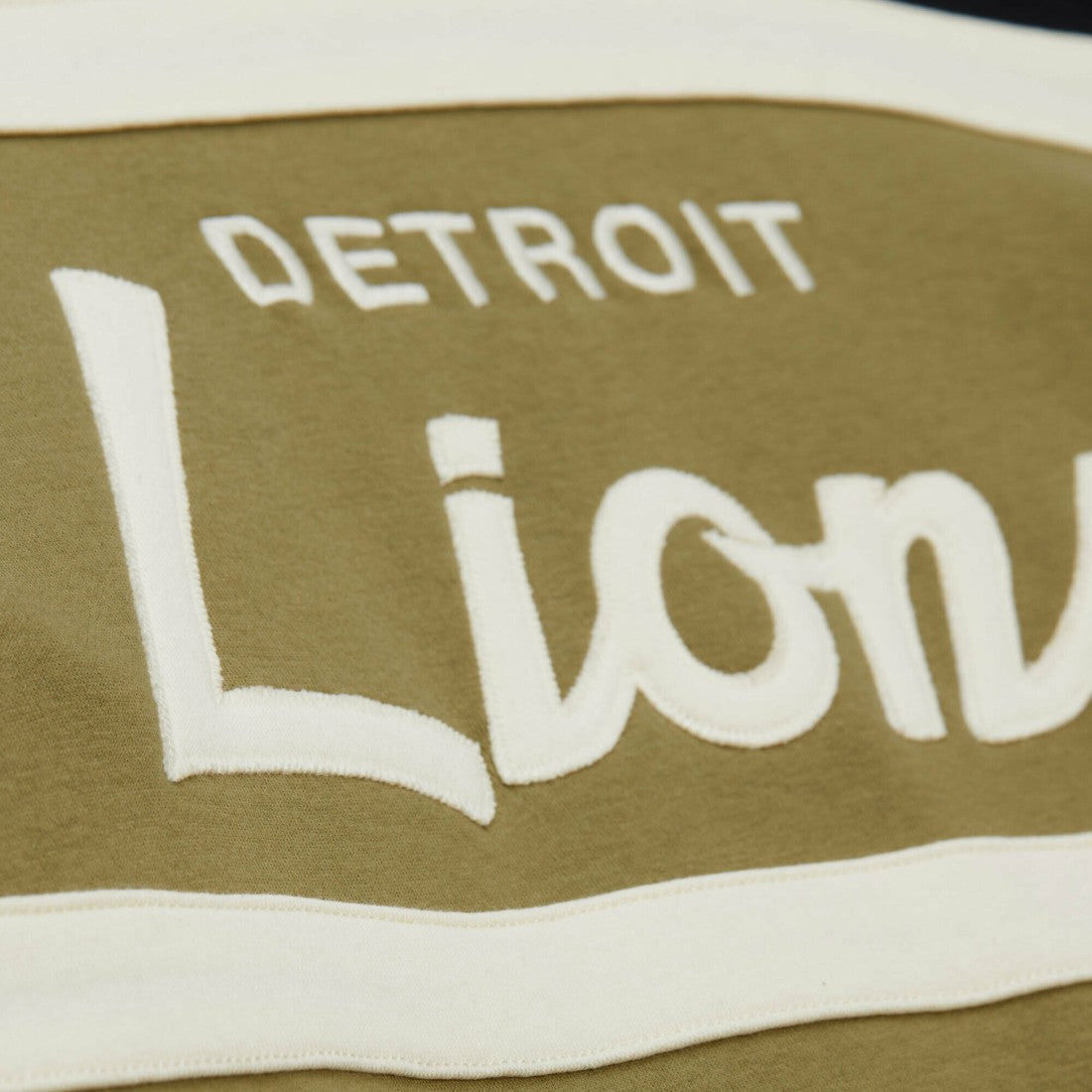 Detroit Lions Vintage Logo Head Coach Hoodie Olive - Mitchell & Ness