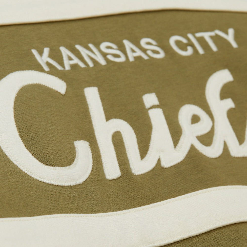 Kansas City Chiefs Vintage Logo Head Coach Hoodie Olive - Mitchell & Ness