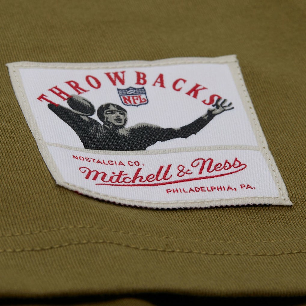 Buffalo Bills Vintage Logo Premium T-Shirt Olive - Mitchell & Ness