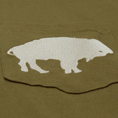 Buffalo Bills Vintage Logo Premium T-Shirt Olive - Mitchell & Ness