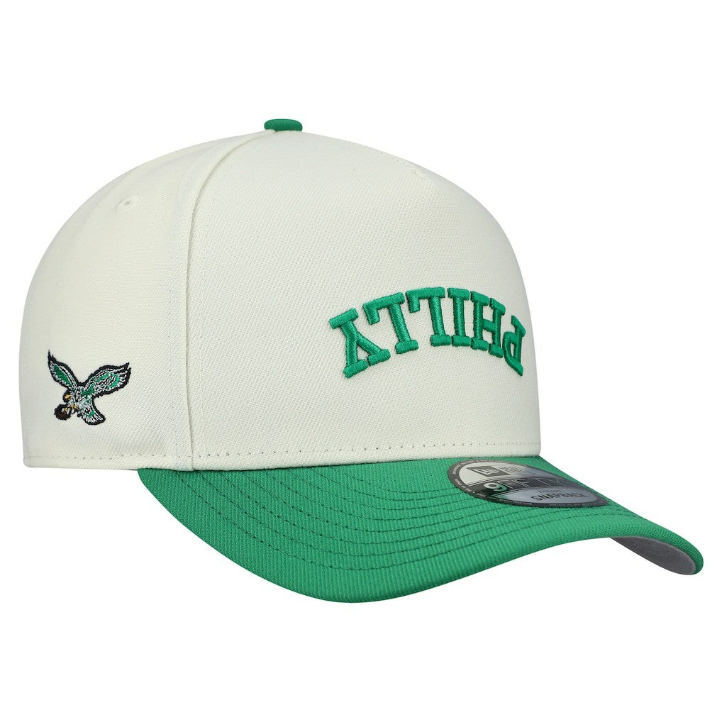Philadelphia Eagles New Era Upside Down 9FIFTY A-Frame Snapback Hat Cream - NFL