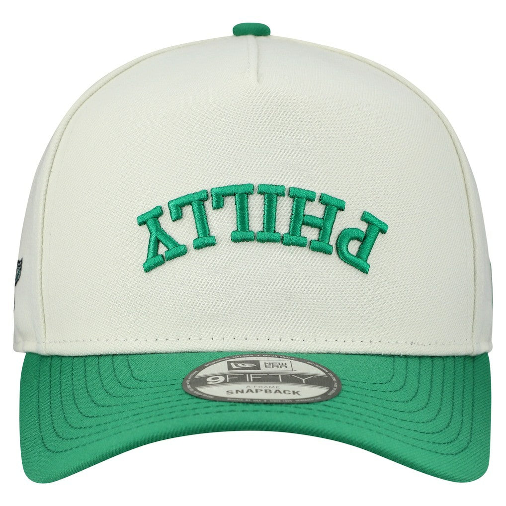 Philadelphia Eagles New Era Upside Down 9FIFTY A-Frame Snapback Hat Cream - NFL