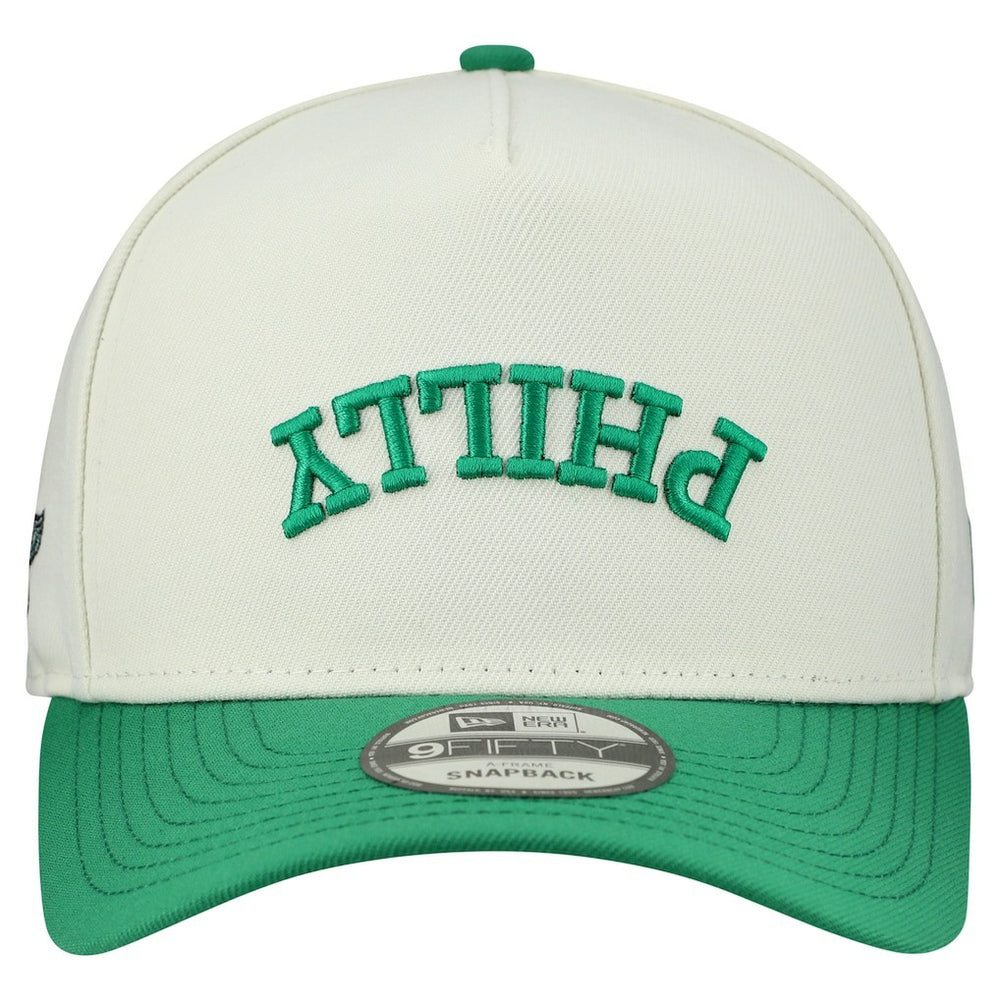 Philadelphia Eagles New Era Upside Down 9FIFTY A-Frame Snapback Hat Cream - NFL