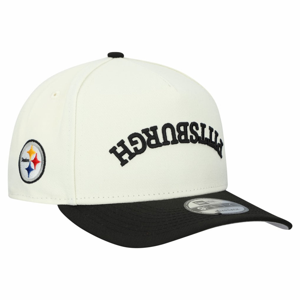 Pittsburgh Steelers New Era Upside Down 9FIFTY A-Frame Snapback Hat Cream - NFL