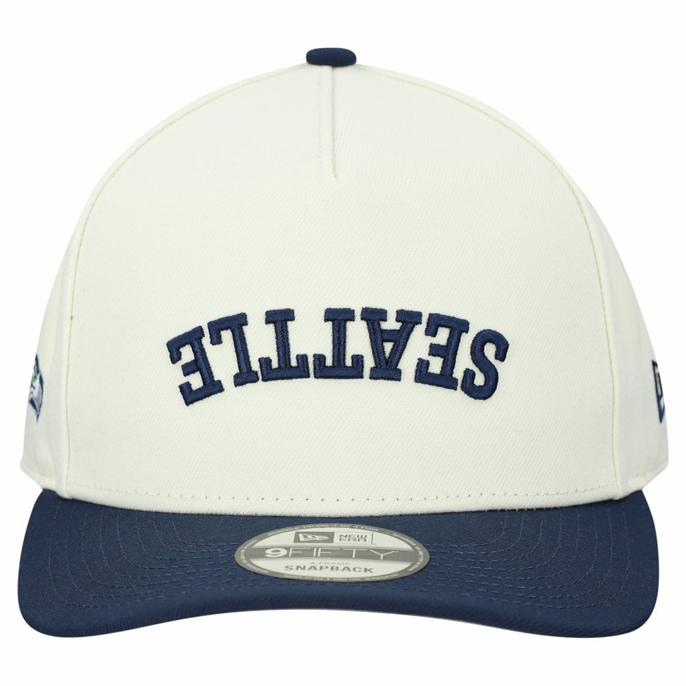 Seattle Seahawks New Era Upside Down 9FIFTY A-Frame Snapback Hat Cream - NFL