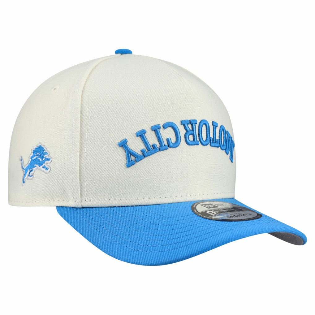 Detroit Lions New Era Upside Down 9FIFTY A-Frame Snapback Hat Cream - NFL