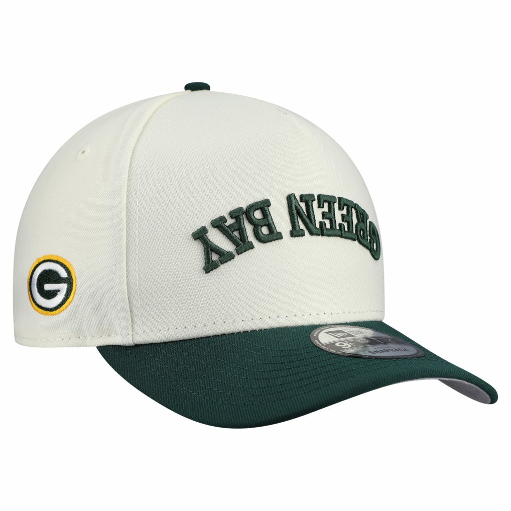 Green Bay Packers New Era Upside Down 9FIFTY A-Frame Snapback Hat Cream - NFL