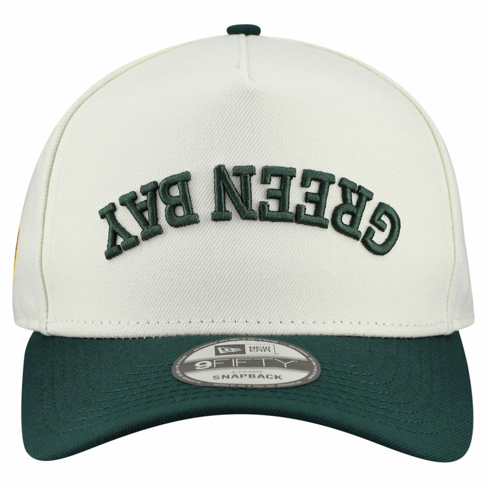 Green Bay Packers New Era Upside Down 9FIFTY A-Frame Snapback Hat Cream - NFL